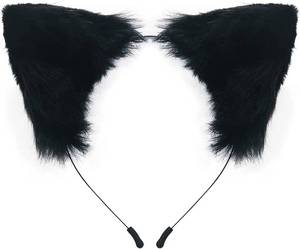 lot 7360 image: Cat Fox Faux Fur Ears Headband Cute Halloween Fancy Dress Cosplay Handmade Animal Furry Ears Hair Hoop
