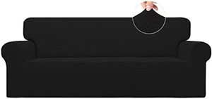 lot 7366 image: Easy-Going Stretch Sofa Slipcover 1-Piece Sofa Cover Furniture Protector Couch Soft with Elastic Bottom for Kids, Polyester Spandex Jacquard Fabric Small Checks (Sofa, Dark Gray)