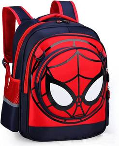 lot 7384 image: Kid Boys Girls Backpack Waterproof Cartoon Comic Kindergarten Children School Backpack with Lunch Bag (Navy Blue)