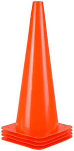 lot 8314 image: 18 inch Traffic Cones, 5 Pack Road Plastic Parking Cones, Orange Safety Cones for Paking Lot Driving Training IndoorOutdoor Construction Activity & Festive Events