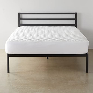 lot 8316 image: Amazon Basics Hypoallergenic Quilted Mattress Topper Pad Cover - 18 Inch Deep, Twin