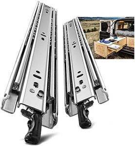lot 8359 image: AOLISHENG Heavy Duty Drawer Slides 30 Inch Full Extension Ball Bearing Cabinet Telescoping Sliding Rails Tool Box Runners Tracks Glides 100 lb Load Capacity Side Mount 1 Pair