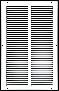 lot 8371 image: 12W x 24H Duct Opening Measurements Steel Return Air Grille  Vent Cover Grill for Sidewall and Ceiling, White  Outer Dimensions 13.75W X 25.75H for 12x24 Duct Opening