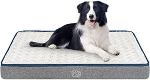 lot 8383 image: EMPSIGN Waterproof Dog Bed for Crate Pad Reversible Cool and Warm, Pet Beds with Washable and Removable Cover, Sleeping Mats for Large Medium Small Dogs