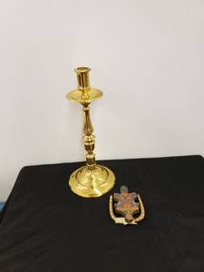 lot 5565 image: brass candleholderdoor knocker