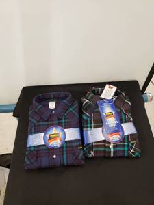 lot 5705 image: pair flannel shirts sz L NWT