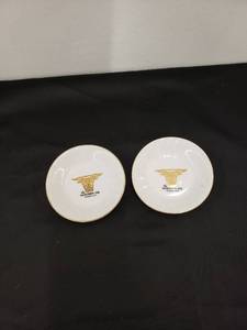 lot 5759 image: pair golden ox ashtrays