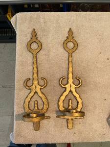 lot 9051 image: metal homco candle holders