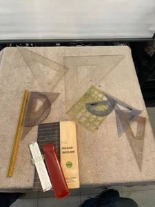 lot 9055 image: lot of squares & rulers