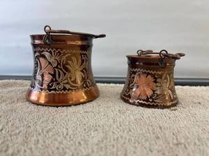 lot 9123 image: erzincanlilar etched copper pots