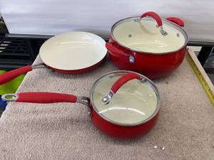 lot 9138 image: red pan set