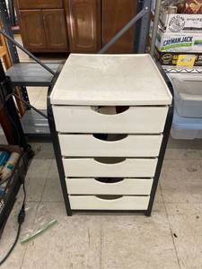 lot 9192 image: white cabinet full of office supplies