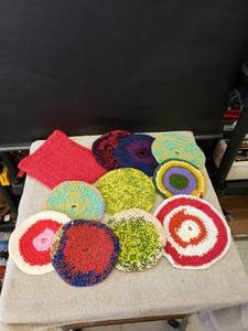 lot 9271 image: lot of crocheted hot pads