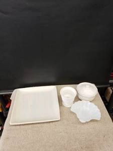 lot 9277 image: lot of white glassware