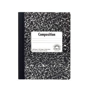 lot 25185 image: (5) Oxford Composition Book 9-34 x 7-12 Wide Rule Black Marble 100 Sheets