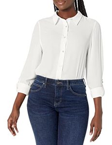 lot 8620 image: Nanette Lepore Womens Long Sleeve Button Down Shirt (Size L)