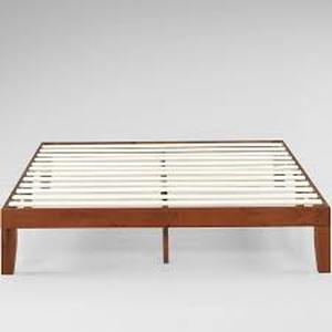 lot 8609 image: ZINUS Wen Solid Wood Platform Bed Frame (Queen Size)
