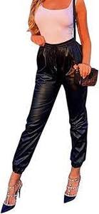 lot 8635 image: Pleather Jogger-Style Cinched Pants (Size XS)