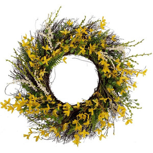 lot 59595 image: Arty 24 Forsythia Wreath on Natural Twig Base