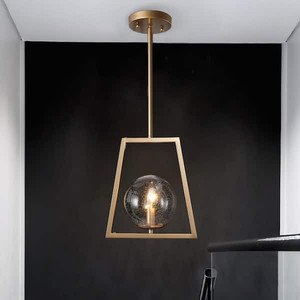 lot 59607 image: Modern Brass Gold Geometric Pendant Light, Naomi