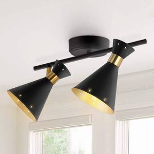 lot 59608 image: Elroy 18.25 2-Light Iron Retro Contemporary LED Track Light BlackGold