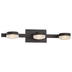 lot 59618 image: 3-Light Oil Rubbed Bronze LED Bath Vanity Light-Good Lumens