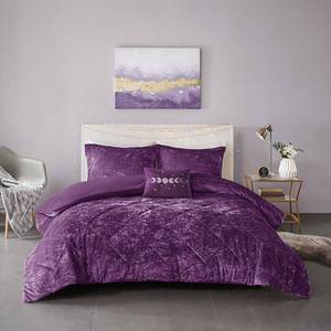 lot 59623 image: Intelligent Design 4pc KingCalifornia King, Velvet Duvet Cover Set Purple