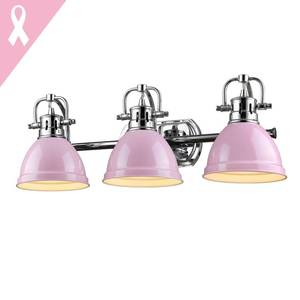 lot 59624 image: Golden Lighting Duncan 3 Light Bath Vanity in Chrome