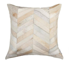 lot 59642 image: torino natural chevron cowhide pillow 20x12