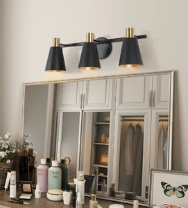 lot 59644 image: Mid Century modern 3 light black gold