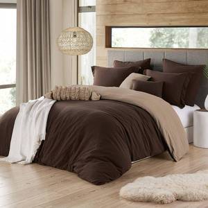 lot 59645 image: Ultra Soft Reversible Crinkle Duvet Cover Set - FullQueen Bedding