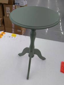 lot 59661 image: Blue Painted Wooden Accent Table or End Table