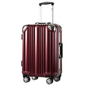 lot 59665 image: Coolife Luggage-Aluminium Frame Suitcase TSA Lock 100%PC (Wine red)