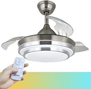 lot 59695 image: 36-in Modern Ceiling Fan, Retractable Ceiling Fan with Lights Remote Control