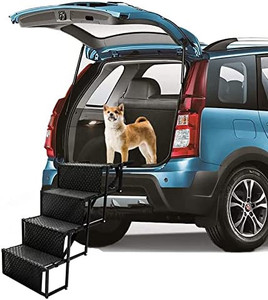 lot 59716 image: XKISS Dog Car Stairs��Folding Car Dog Steps with Non-Slip Bottom(Black)