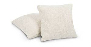 lot 59750 image: Poly & Bark Fia Boucle Pillow, Crema White, Set of 2
