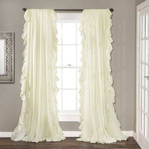 lot 59757 image: 4 Sets of 2 (84x54) Reyna Rod Pocket Light Filtering Window Panel Ivory - Lush D�cor