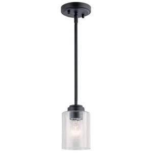 lot 59760 image: Kichler 44032 Winslow 1 Light 4 Wide Mini Pendant - Black, Pack of 3