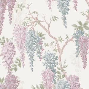lot 59779 image: Laura Ashley- Wisteria Garden Removable Wallpaper in Duck Egg