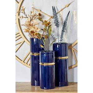 lot 59783 image: White Stoneware Glam Vase, Set of 3, Blue