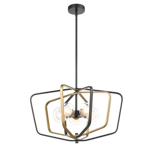 lot 59792 image: Light Society Bode 3-Light Chandelier - BlackGold