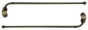 lot 59793 image: Adjustable Swing Arm Metal Window Curtain Rods, Set of 2