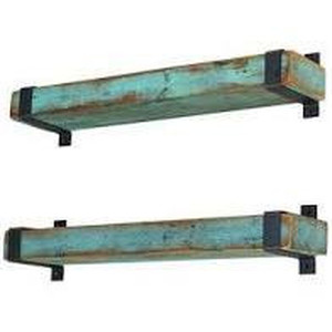 lot 59798 image: Aqua Metal Wrapped Shelves