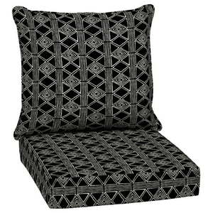 lot 59805 image: Arden Selections Outdoor Deep Seating Cushion Set 24 x 24 Black Global Stripe
