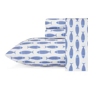 lot 59807 image: Nautica Woodblock Fish Queen Sheet Set Bedding