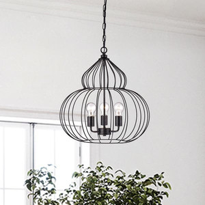 lot 59824 image: Rega 3-Light Global Chandelier, Coffee Brown