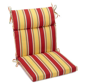 lot 59851 image: Blazing Needles Outdoor 3-Section 19 x 42 in. High Back Patio Chair Cushion