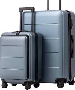 lot 59869 image: Coolife Luggage Suitcase Piece Set Carry On ABSPC Spinner Trolley with pocket Compartmnet Weekend Bag, Night navy, 2028
