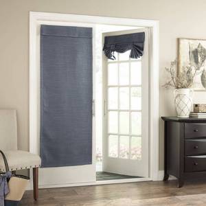 lot 59885 image: 68x26 Bryson Thermaweave Blackout French Door Panel Blue - Eclipse. Set of 2