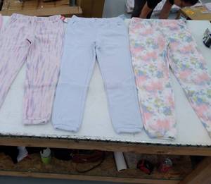 lot 59893 image: Girls Cat & Jack Fleece Sweatpants. Size L(1012). 3 pairs, 3 different colors